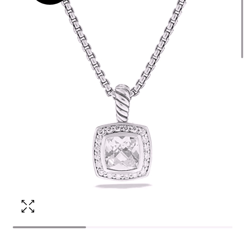 David Yurman petite Albion pendant necklace - white topaz and diamonds